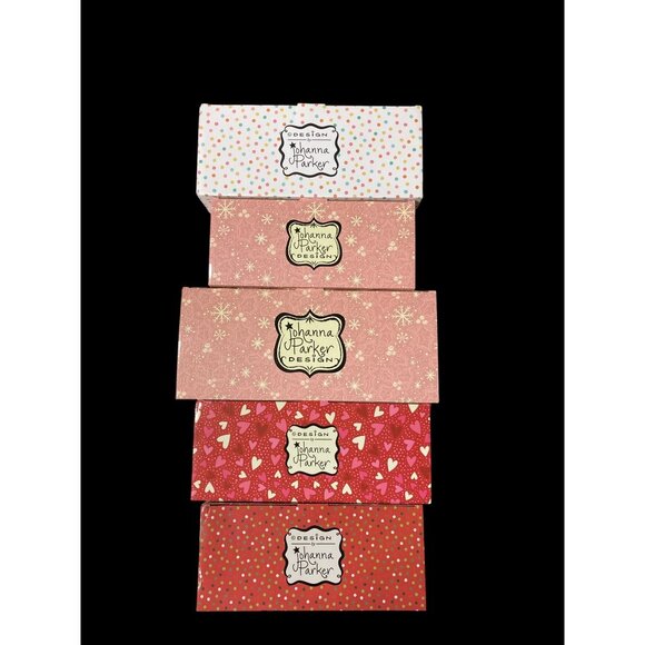 Johanna Parker Design Ceramic Sugar & Creamer Set Festive Holiday Cups Lot 6 New - Picture 2 of 14